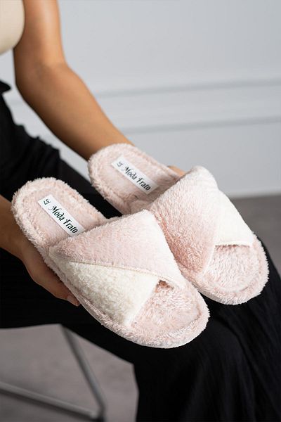 Moda Frato Modafrato Bella - Dámské domácí pantofle Winter Cross, tichá podrážka