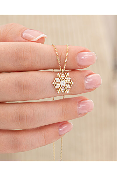 MEKS JEWELS 14 Ayar Altın Kar Tanesi Kolye