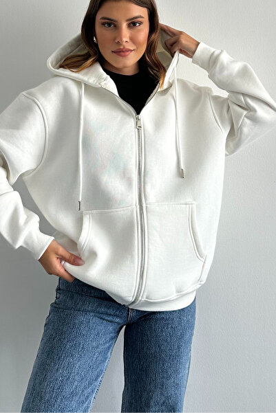 macharel jeans 3-ниткова оверсайз-худі з капюшоном і металевою блискавкою