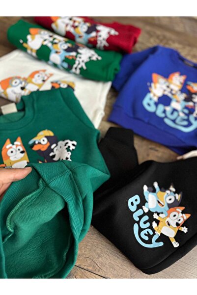 SÜSLÜ KİDS Bluey Printed Boy's 3-String Raised Bottom Top Set