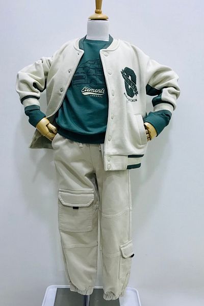 Çikoby Boy's Children's College Coat Pants 3-Piece Set