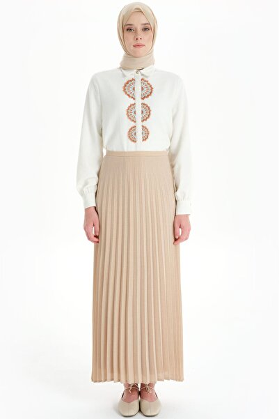 Tuğba Plisoley Etek - Bej