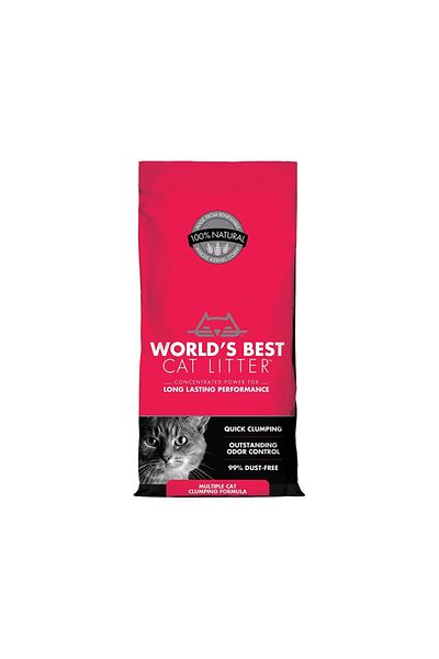 World's Best Cat Litter أفضل رمل قطط في العالم - رمل قطط متعدد غير معطر - 8 رطل