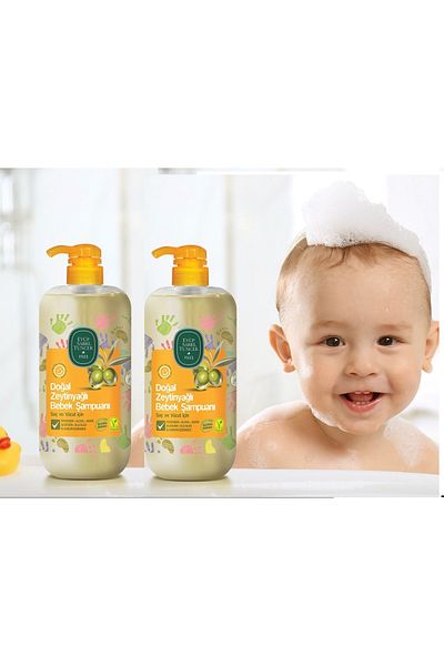 Eyüp Sabri Tuncer Eyüp Sabri̇ Tuncer Baby Shampoo with Olive Oils 600 Mlx2 (Without Paraben, Gluten, Dye, Alcohol and Allergens)