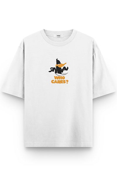 Overoz Μπλουζάκι Daffy Duck Who Cares με στάμπα Semi Oversize 1162