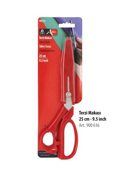 ÖZ-EL AŞ Red Steel Large Size Tailor Scissors - Professional 25 cm 9.5 Inch 900 616