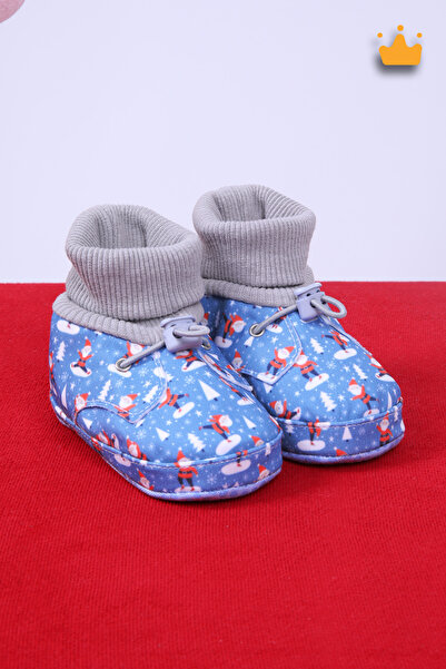 Babyhola Yılbaşı Temalı Patik Kardan Adam Kaydırmaz Taban Makosen İlk Adım Ay...