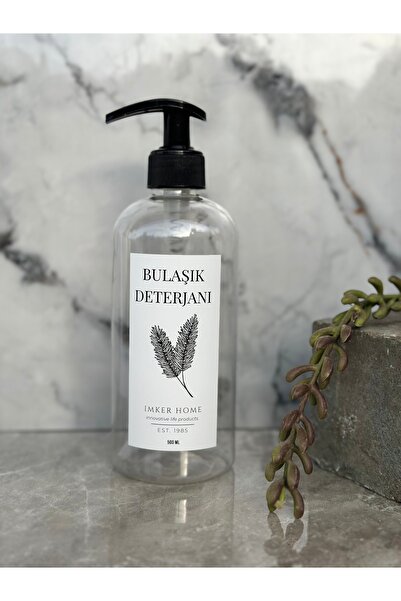 IMKER HOME Şeffaf Plastik Bulaşık Deterjanı Şişesi Sabunluk 500 Ml
