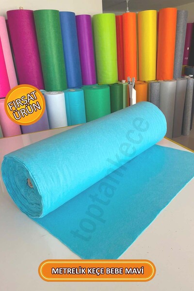 garaccu Metar tanka mekana filc tkanina 1 mm bebi plava - 1 metar (100x100 cm...