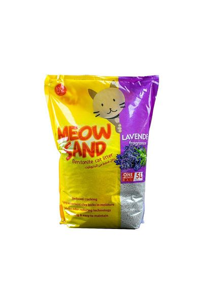 Meow Sand رمل قطط برائحة اللافندر من بنتونيت - 5 لتر