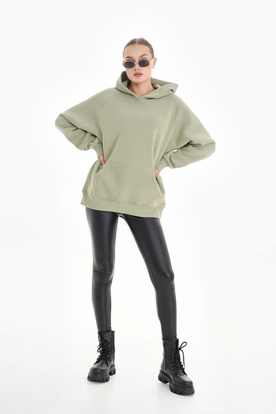 Batı Styling Φούτερ Oversize με κουκούλα