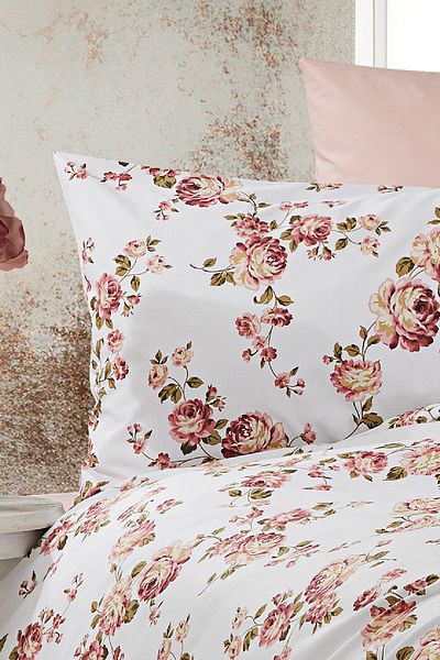 Nazik Home Комплект завивка Pielle с флорален мотив, 100% памук, двоен, 4 части