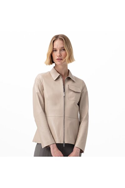 Desa Cerelia Bej Kadın Deri Ceket