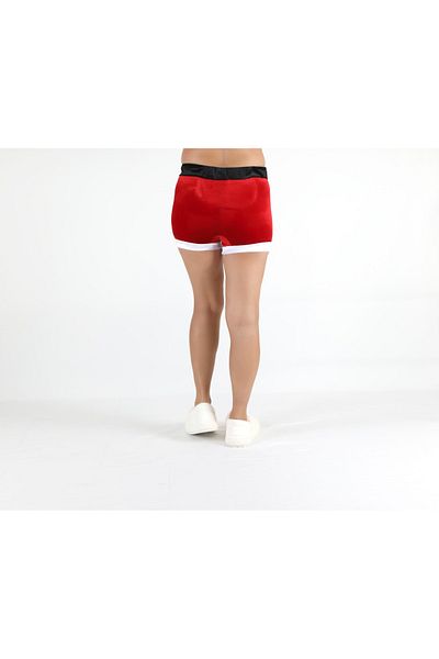 NSMLİFE Women's Christmas Velvet - Santa Claus Figured Boxer Barehead Underwear