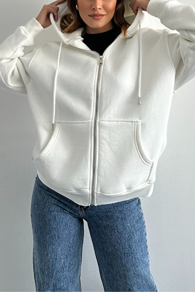 macharel jeans 3-ниткова оверсайз-худі з капюшоном і металевою блискавкою