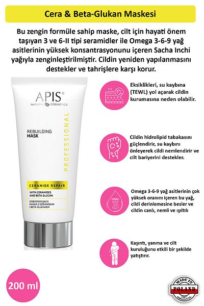 Apis Natural Cosmetics Cera & Beta-Glucan Mask - 200 ml