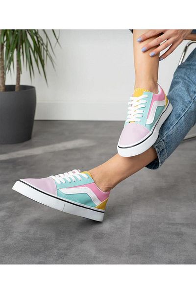 homiro Unisex Sneakers - Lace Up, Dusty Rose Turquoise