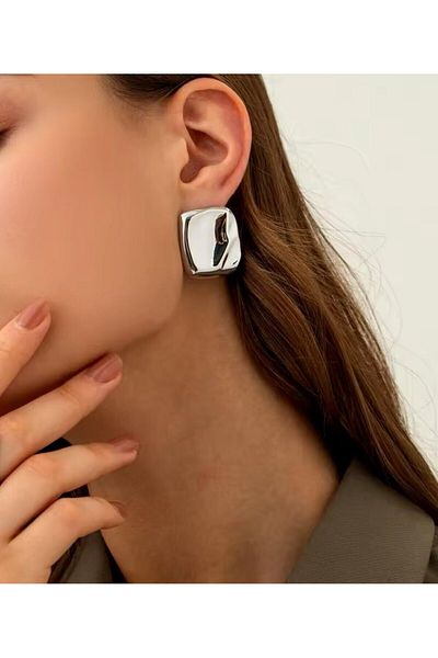 YASİN TOPÇU Steel Silver Earrings