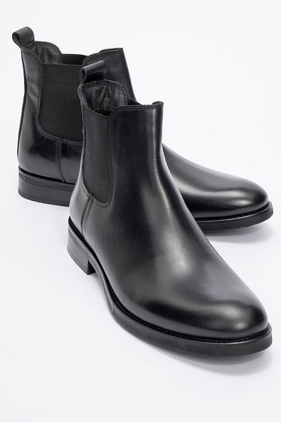 MARCOMEN Men's Classic Chelsea Boots Real Leather Mc 12275 Black