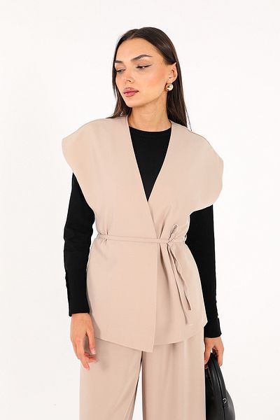 Melike Tatar Stone Crepe Vest 32-2244