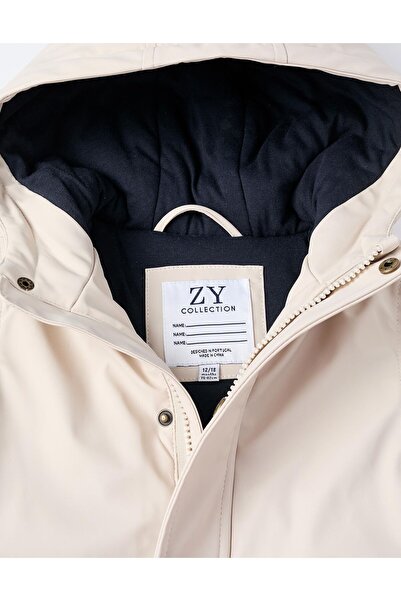 Ziddy RUBBER PARKA WITH JERSEY LINING FOR BABY BOYS BEIGE