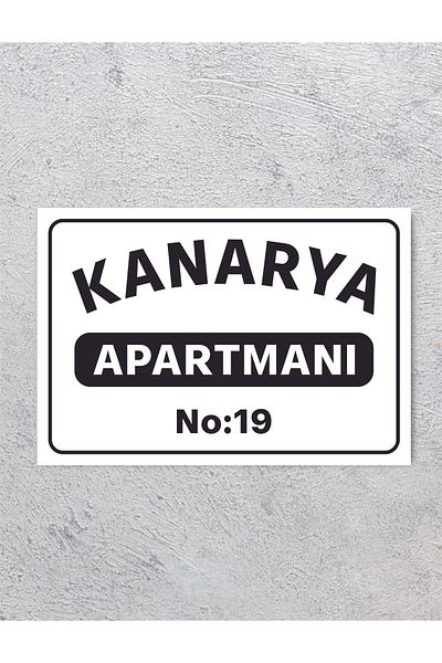ALFA REKLAM AJANSI Apartment Sign White Metal with Black Text 20 X 30 cm Size