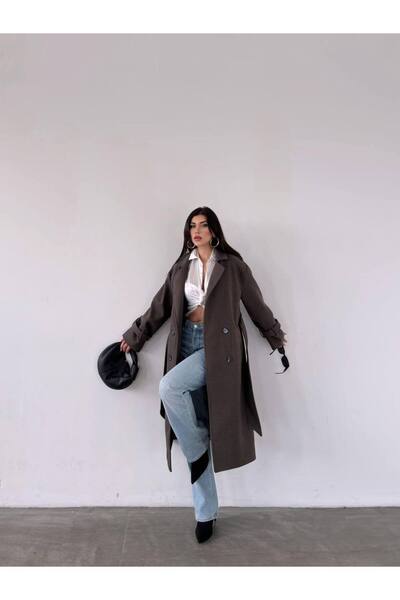 ARL MODA Palton de iarnă pentru femei, cu brâu, cu centură
