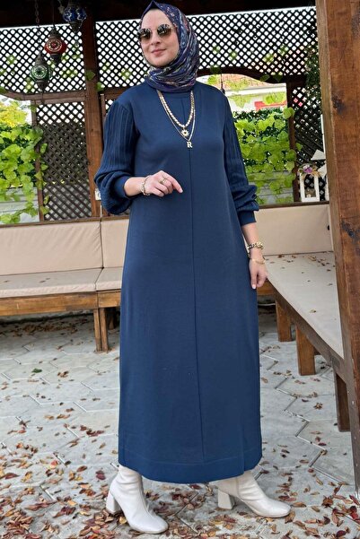 Rabia Şamlı Πλεκτό φόρεμα Ecem Indigo