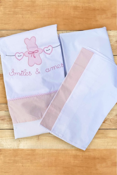 İpekçe Home Pure Baby 100% Cotton Boxed 3 Piece Embroidered Baby Duvet Cover Set