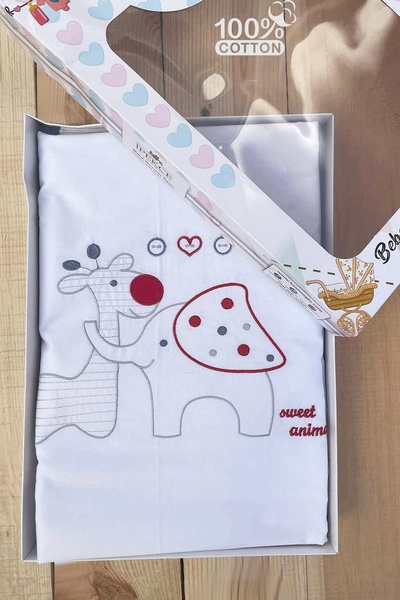 İpekçe Home Pure Baby 100% Cotton Boxed 3 Piece Embroidered Baby Duvet Cover Set