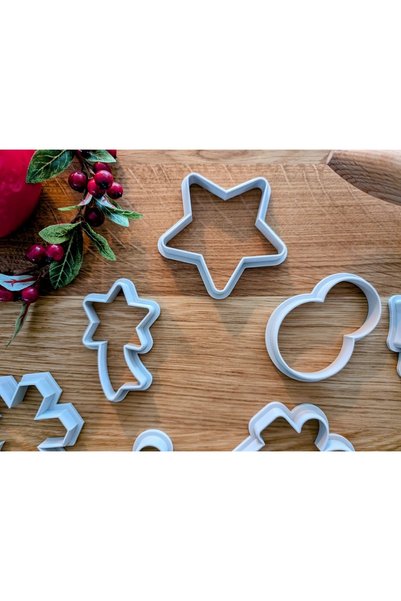 CMHOME New Year's Cookie Mold Christmas 10'Li Cookie Mold Set Santa Claus, Snowman, Christmas Tree