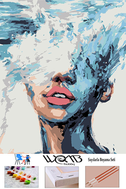 wombhobby Duru Güzellik Sayılarla Boyama Seti 50x65 Cm Çerçeveli (Kasnağa ) G...