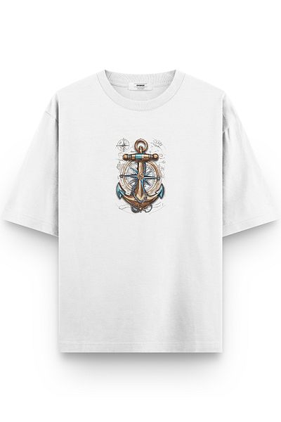 Overoz Μπλουζάκι Sailor Anchor με στάμπα Semi Oversize 1176