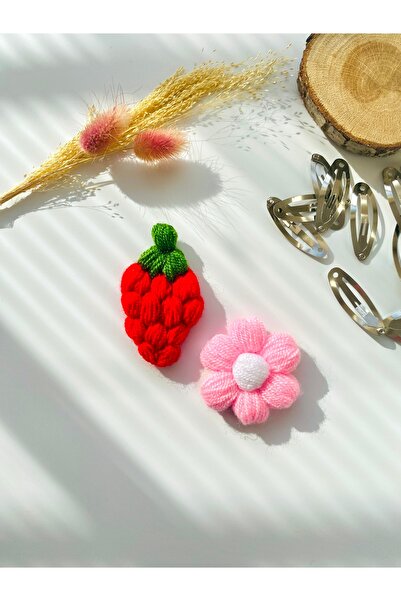 seyranat Червона полуниця і рожеві квіти з візерунком 4 см застібка-кнопка дл...
