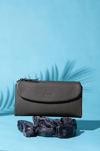 Grande 2602 Model Green Genuine Leather Women's Wallet - Large Flother