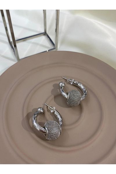 YASİN TOPÇU Steel Silver Earrings