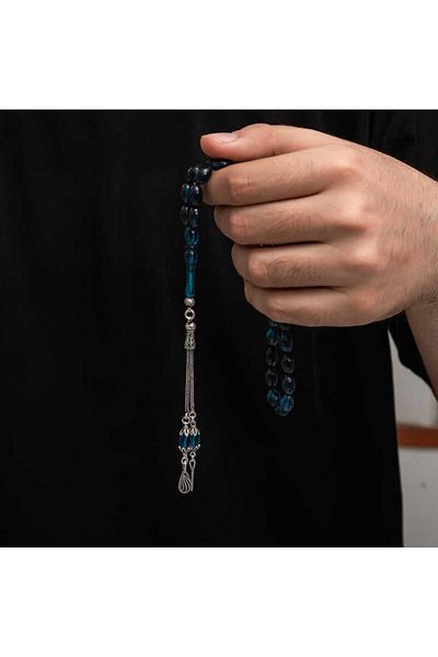 Skygo Silver Tassel Clamping Amber Prayer Beads