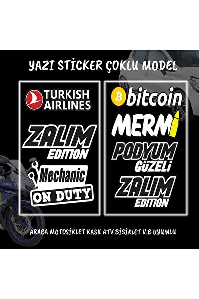 Automod türkçe araba sticker- çoklu yazılar - araba motosiklet kask atv komyo...