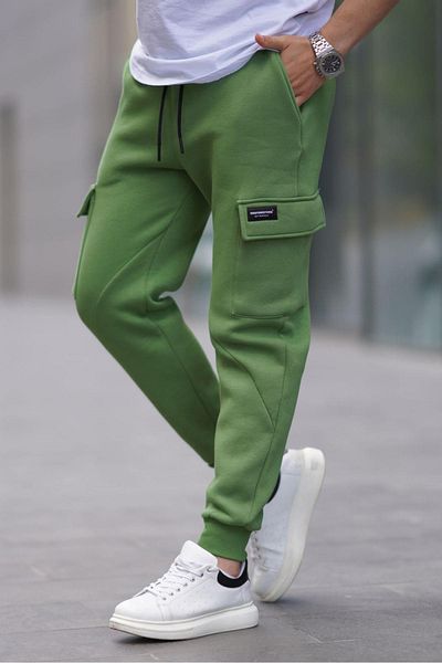 Madmext Grüne Jogginghose mit Cargo-Tasche für Herren 6526