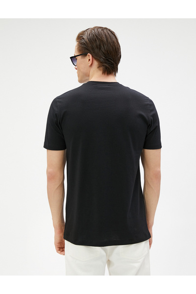 Koton T-Slogan T-Shirt Crew Crew Krátký rukáv Slim Fit