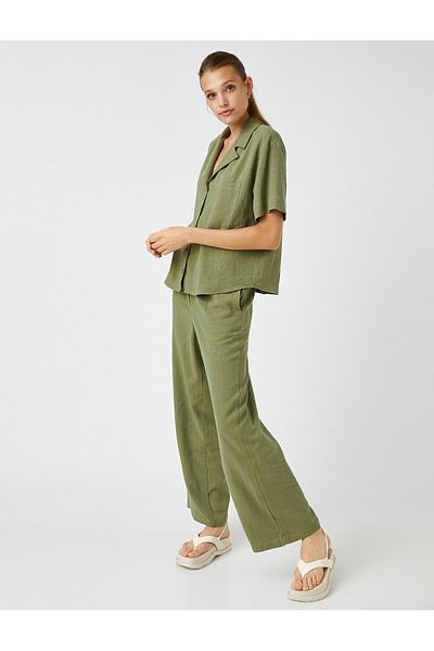 Koton Khaki-Hose für Damen 2SAK40002PW