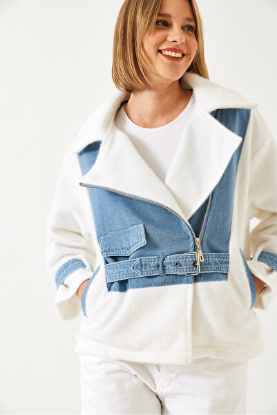 Bianco Lucci Kadın Kolları ve Beli Kemerli Tay Tüylü Mont 8323 60261091