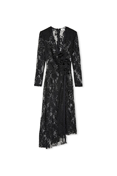 İpekyol Çiçek aplikeli dantel elbise