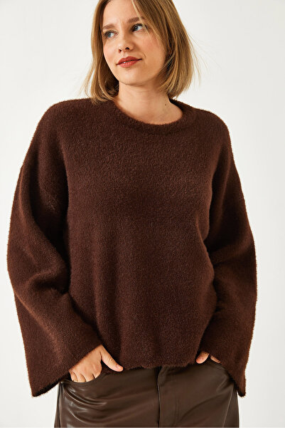 Bianco Lucci Kadın Geniş Kol Sakallı Oversize Yumoş Kazak 60261119