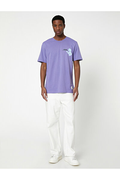 Koton Übergroßes Rick and Morty-T-Shirt aus lizenziertem bedrucktem Baumwollstoff