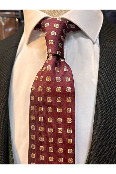 CROATE 100% Silk Burgundy Custom Pattern Tie