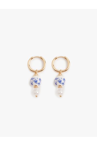 Koton Hoop Earrings Ceramic Detailed
