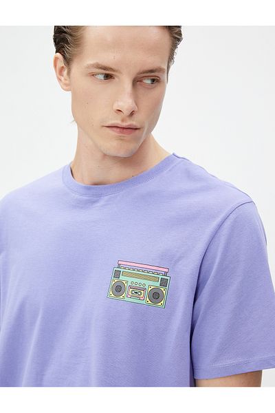 Koton Basic T-Shirt Crew Neck Music Printed