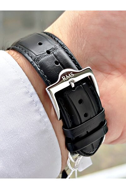 Romanson Function Black Color Leather Cord Steel Case Men's Wrist Watch 1578B