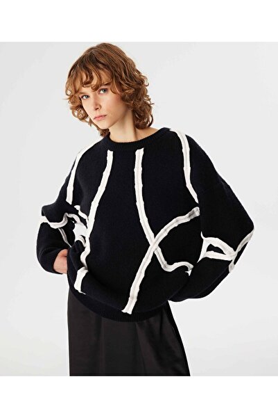 Twist KONTRAST ŞERİTLİ MİDİ ELBİSE